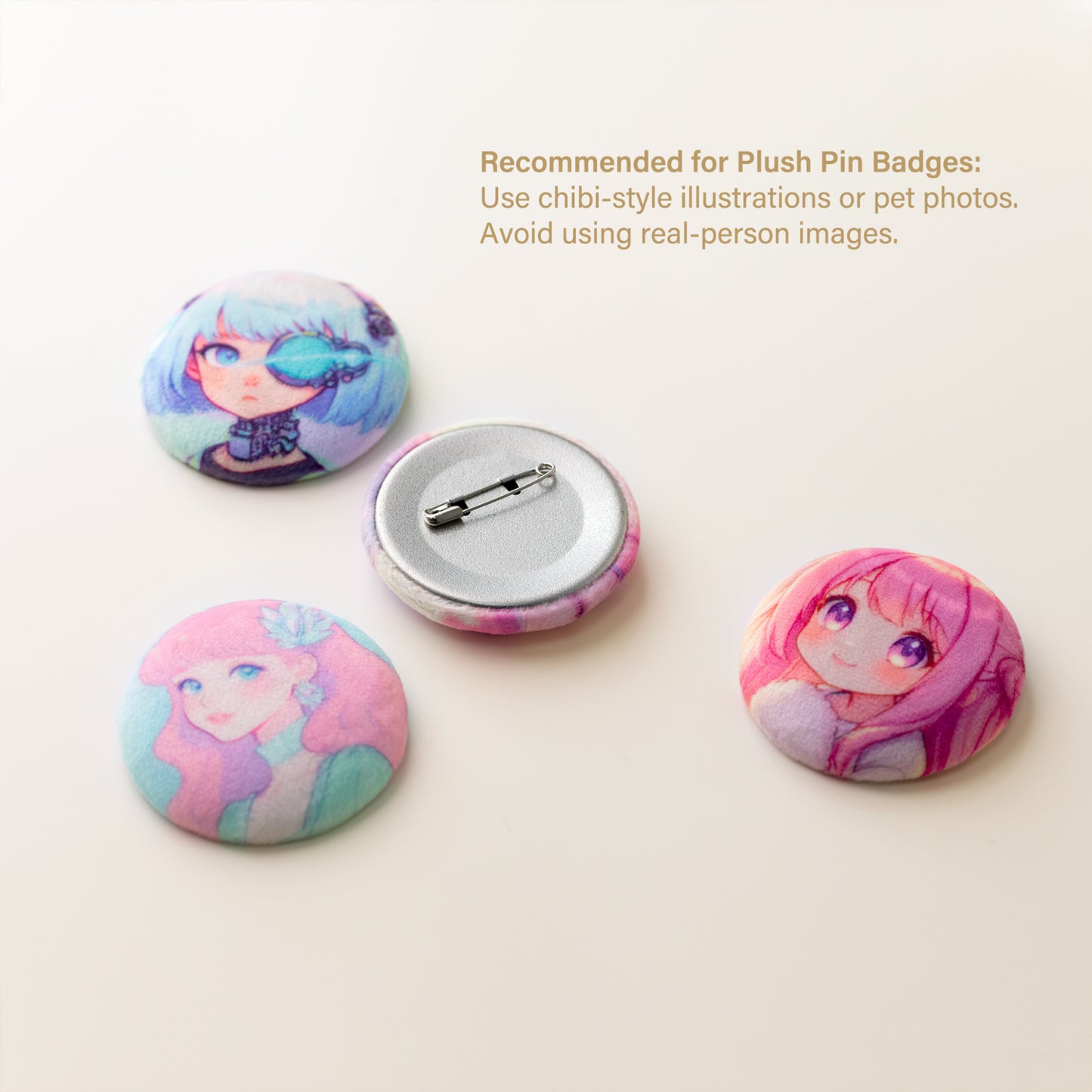 75mm 3D Plush Badge - PICSQUEEN