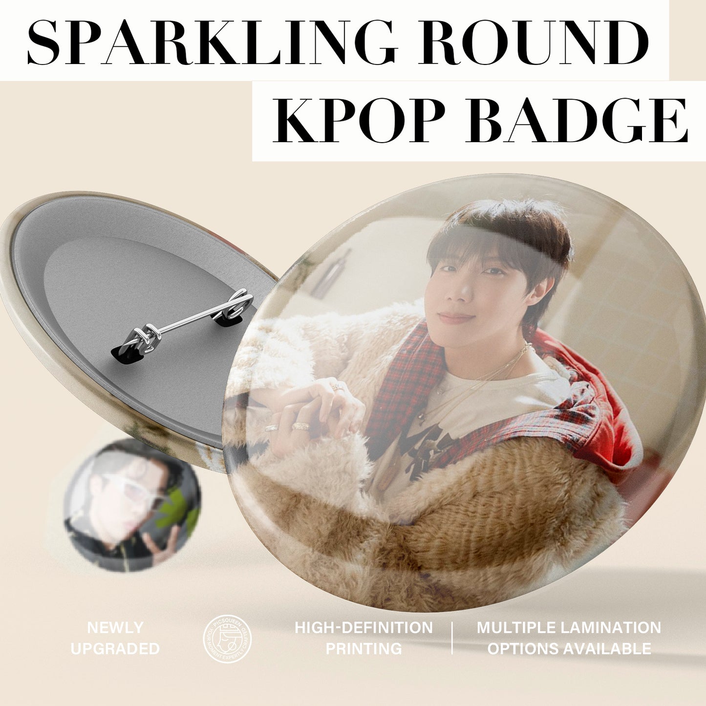 Sparkling Round KPOP Badge