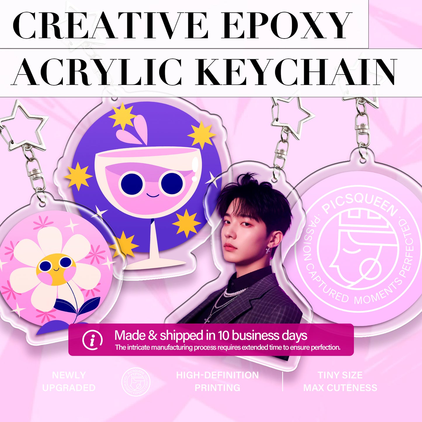 Creative epoxy acrylic keychain