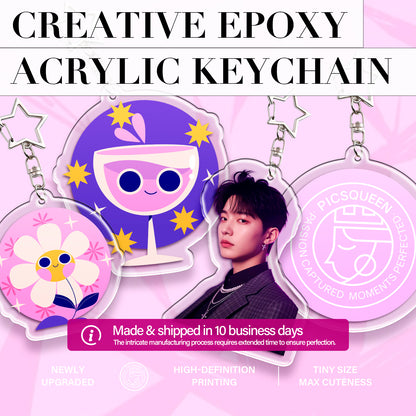 Creative epoxy acrylic keychain