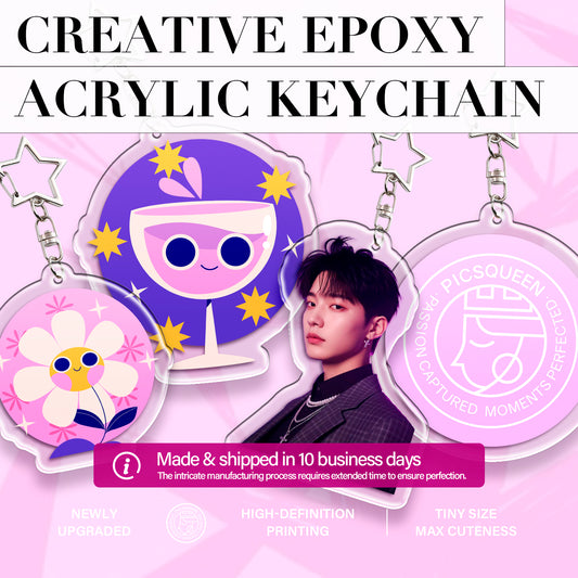 Creative epoxy acrylic keychain