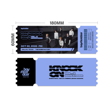KNOCK ON Tour City Ticket Stubs