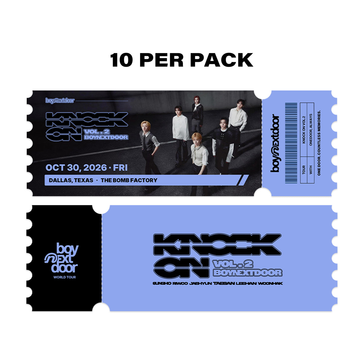 KNOCK ON Tour City Ticket Stubs