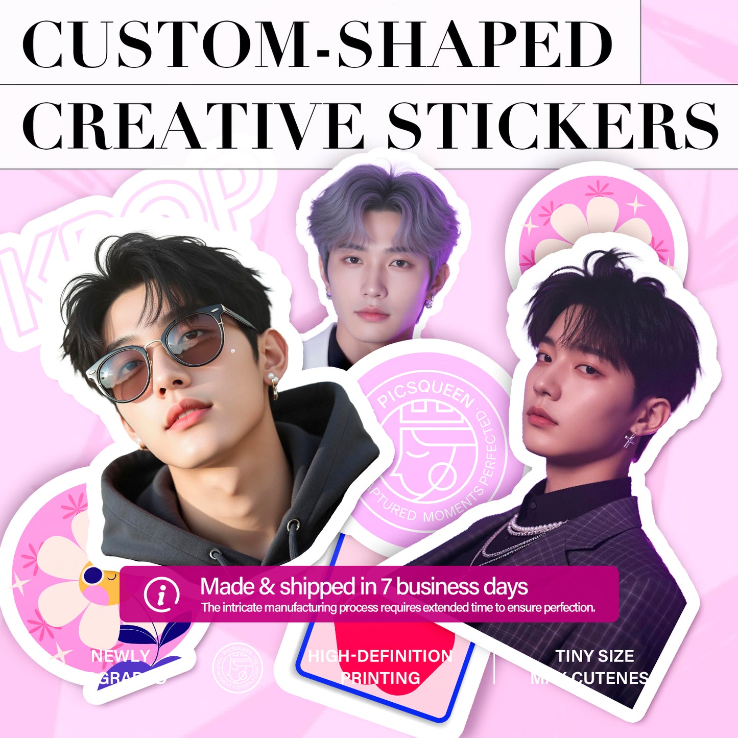 Custom-shaped creative stickers