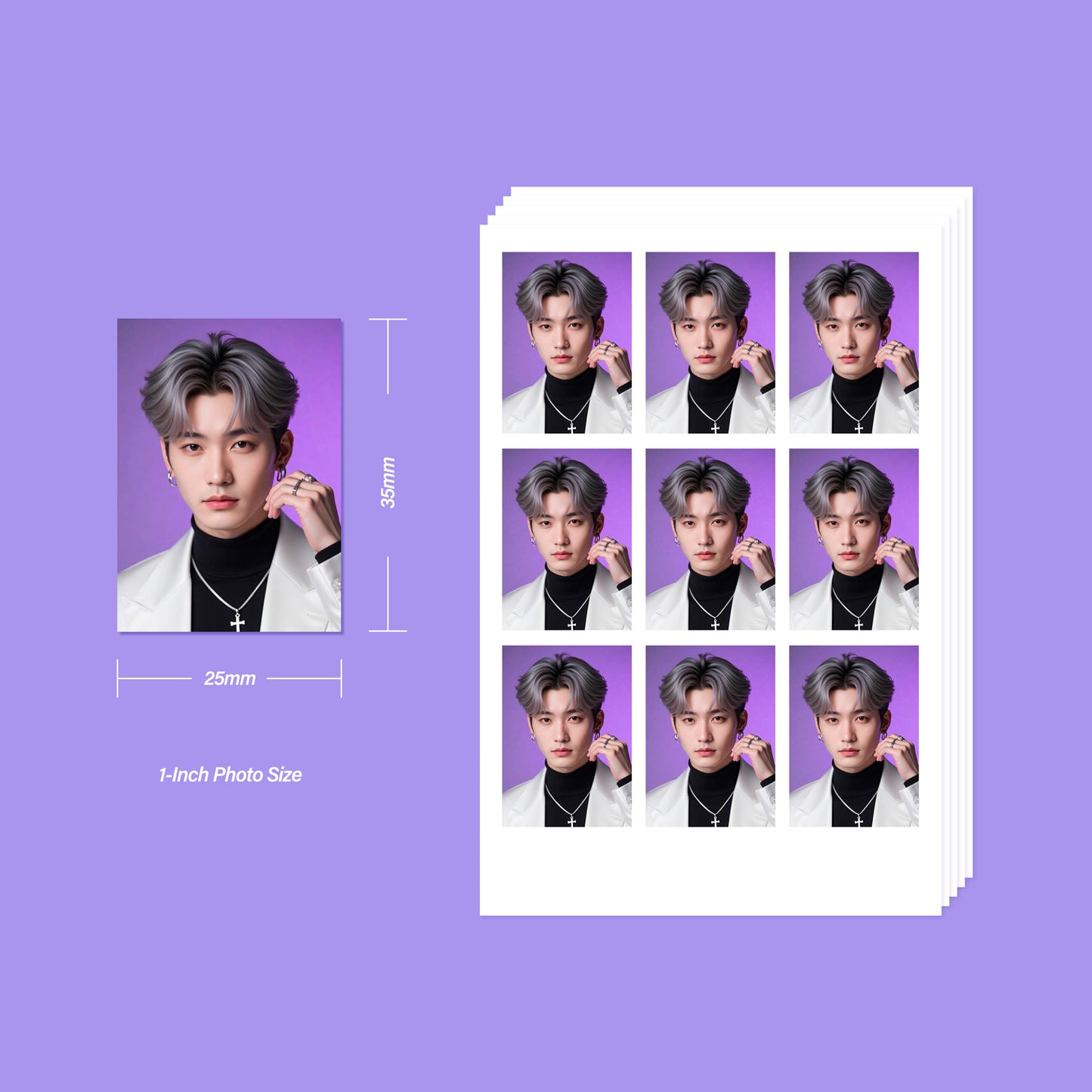 1-Inch ID Photo(Uncut)