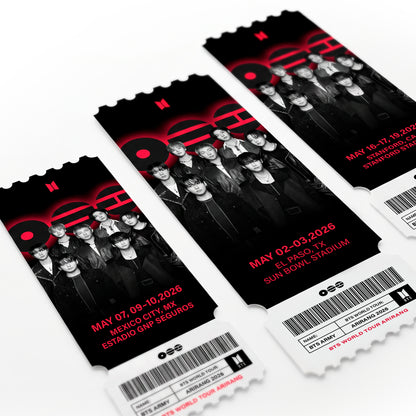 BTS Tour City Ticket Stubs