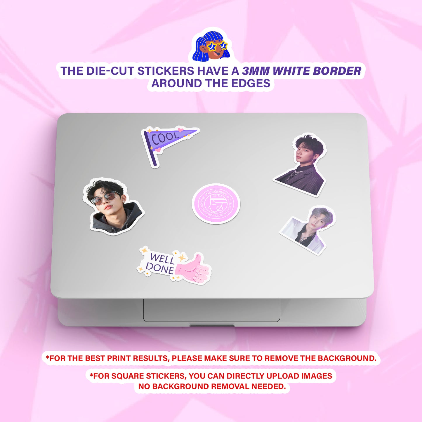 Custom-shaped creative stickers