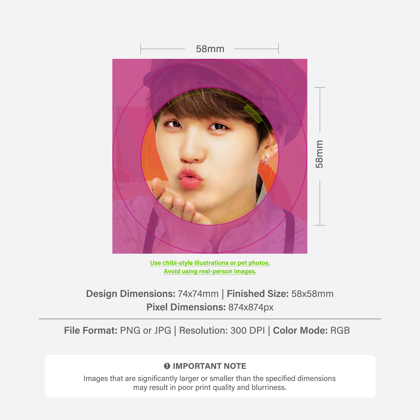 Custom Kissy Badge