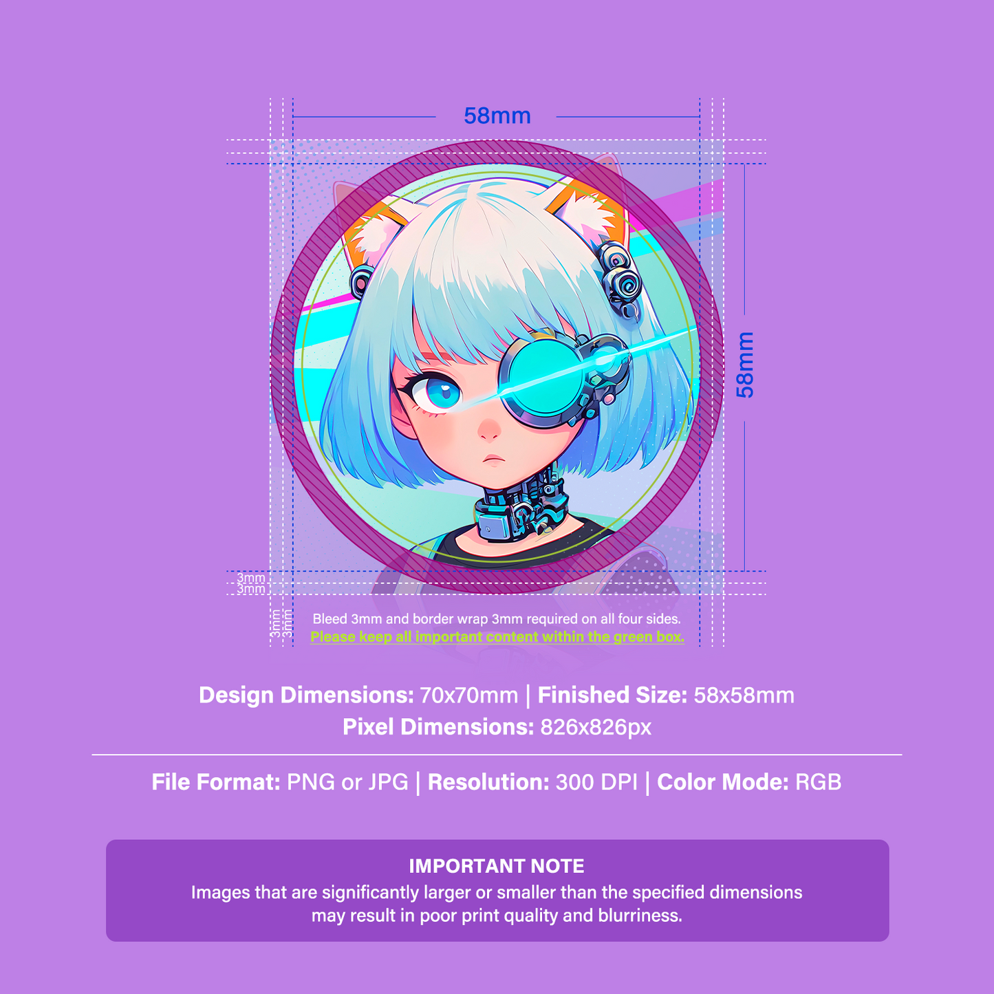 58mm Crystal-Clear Round Badge