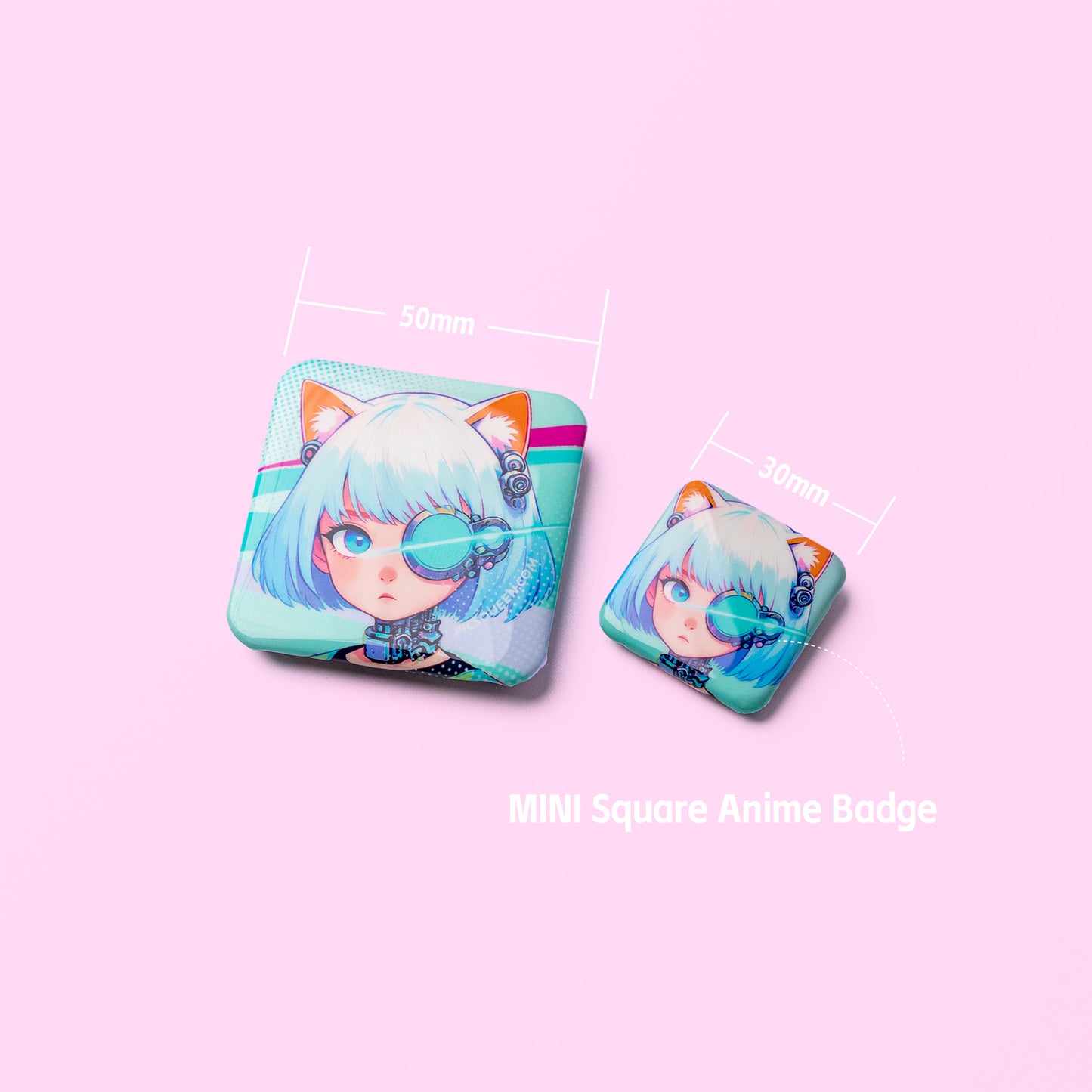 Mini Square Clear Badge
