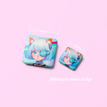 Mini Square Clear Badge