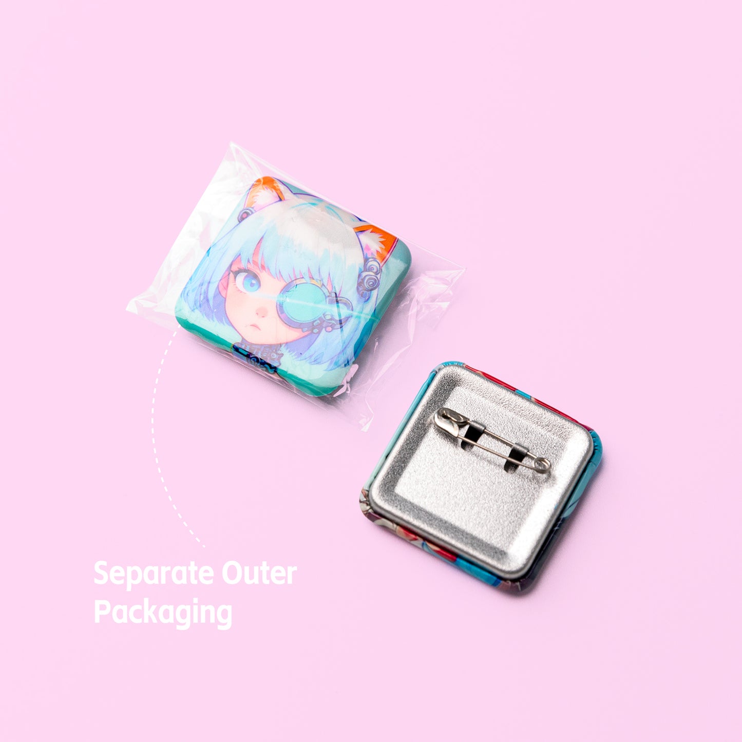 Mini Square Clear Badge