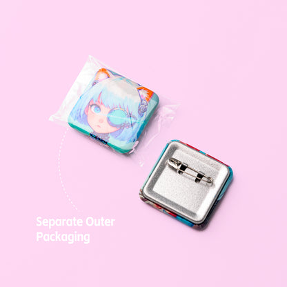 Mini Square Clear Badge