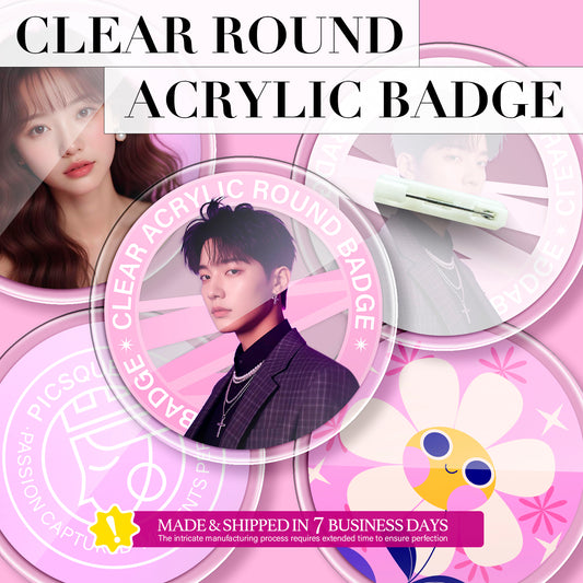 Clear Round Acrylic Badge