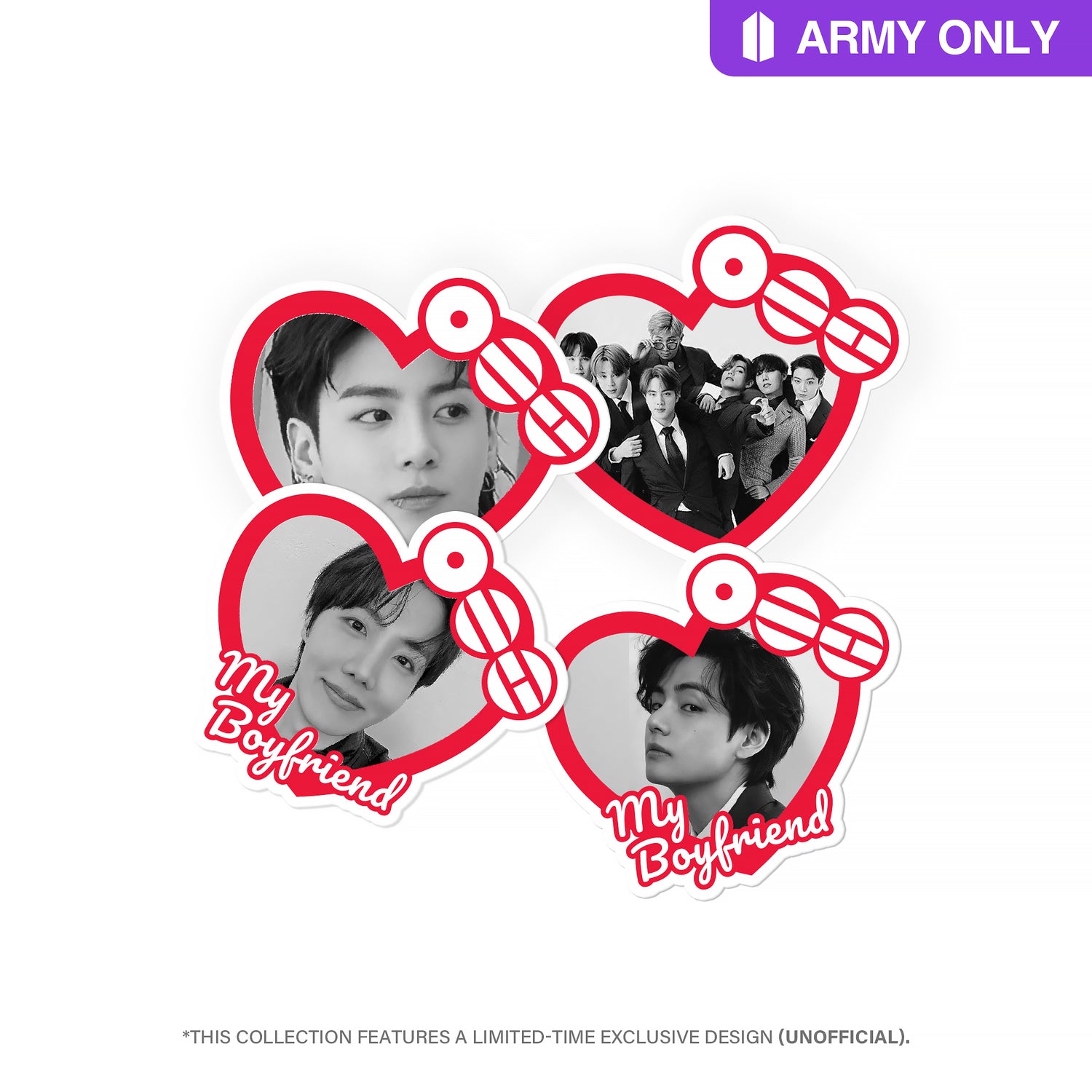 BTS-Custom Heart Stickers - PICSQUEEN