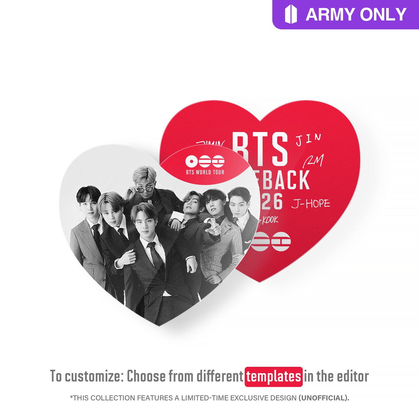 BTS-Heart Photocard - PICSQUEEN