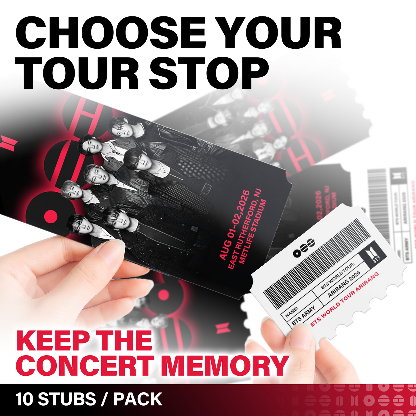 Arirang Tour City Ticket Stubs