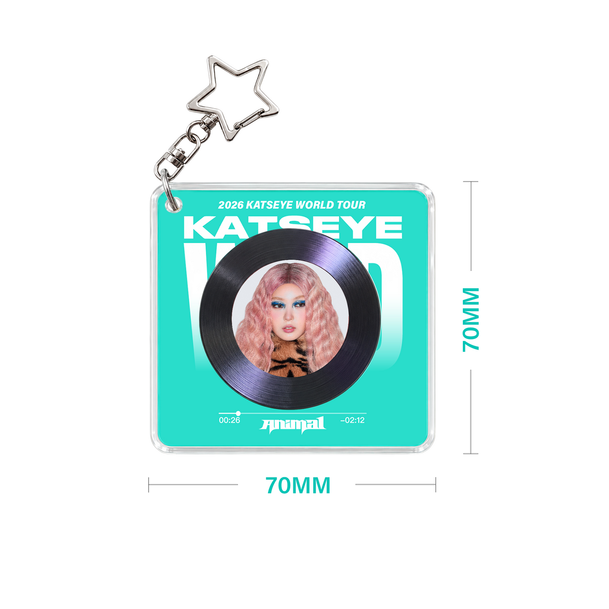 WILD Rotating Record Keychain