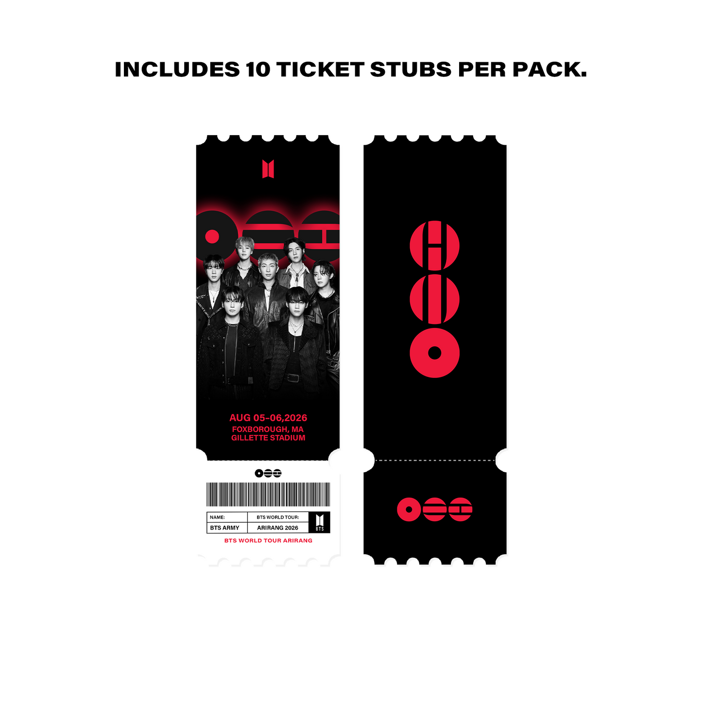 BTS Tour City Ticket Stubs