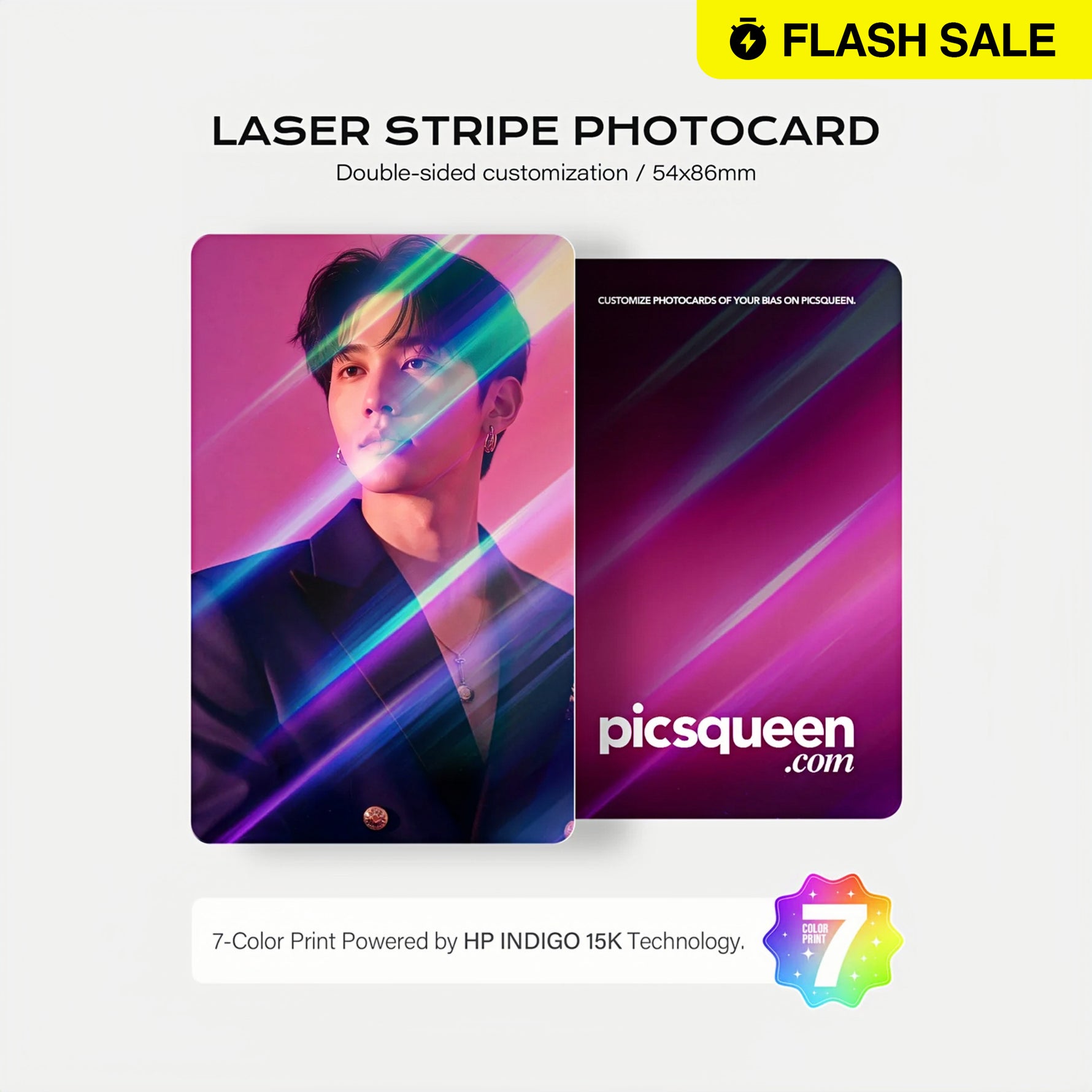 Laser Stripe Photocard - PICSQUEEN