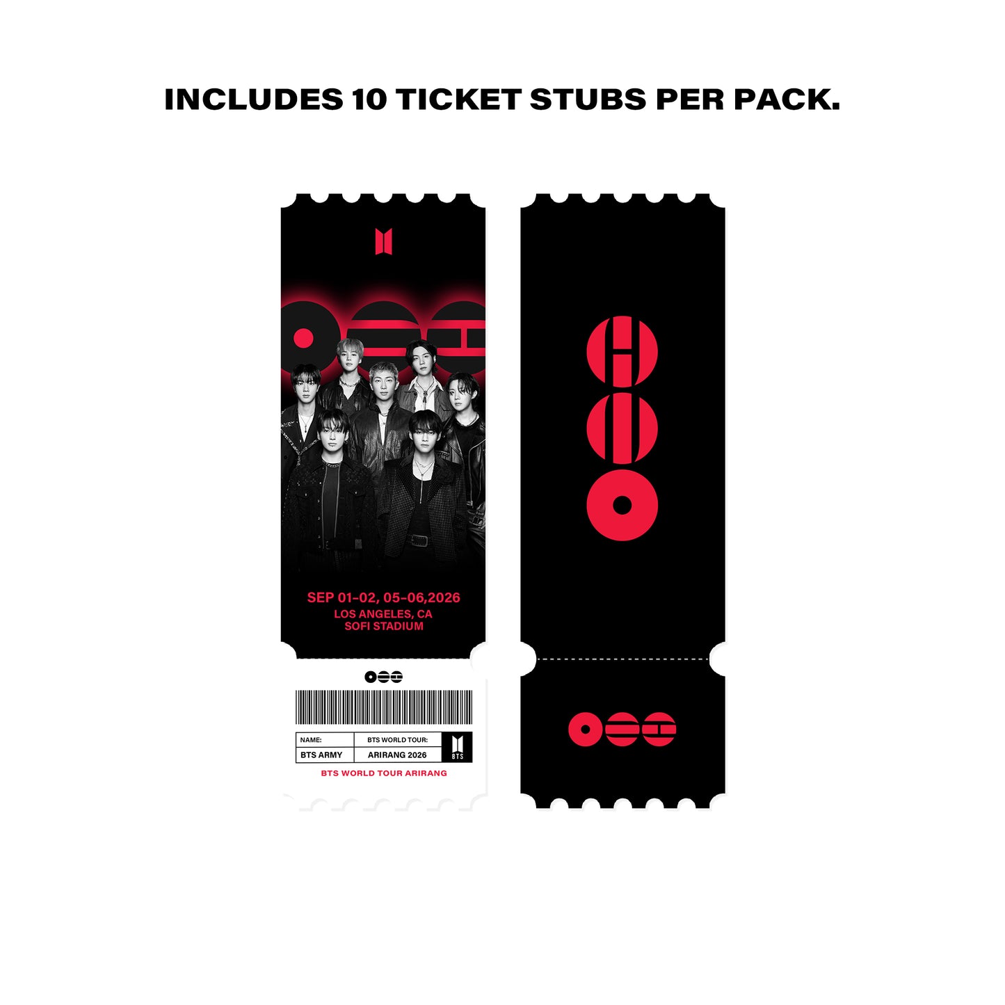 BTS Tour City Ticket Stubs