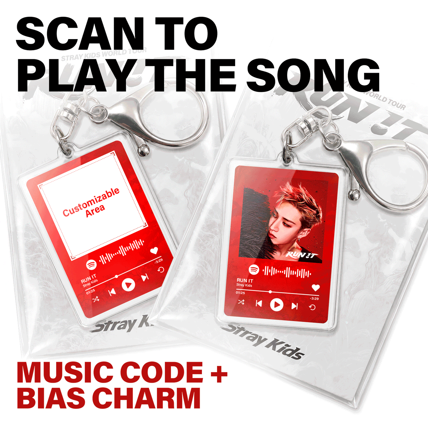 Run It Custom Music Code Keychain