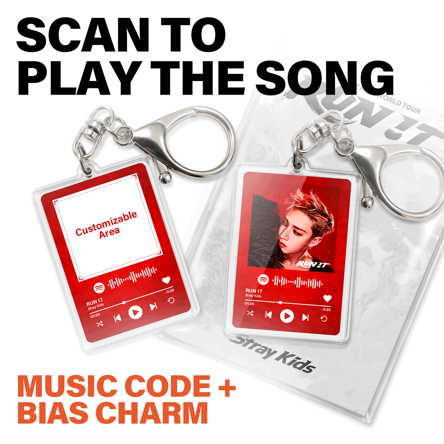 Run It Custom Music Code Keychain
