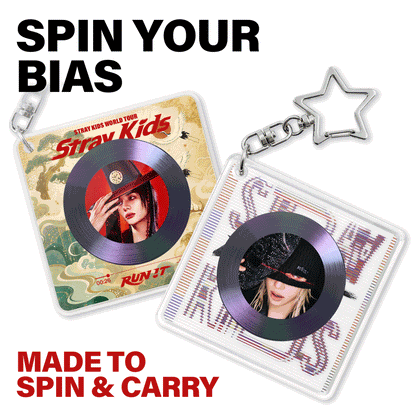 Run It Rotating Record Keychain