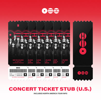 BTS Tour City Ticket Stubs