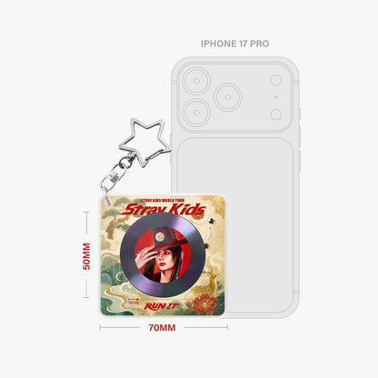 Run It Rotating Record Keychain